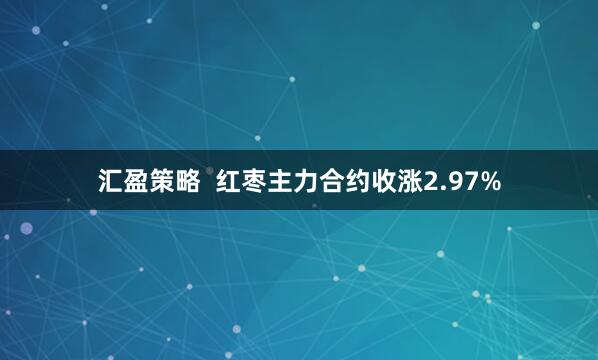 汇盈策略  红枣主力合约收涨2.97%
