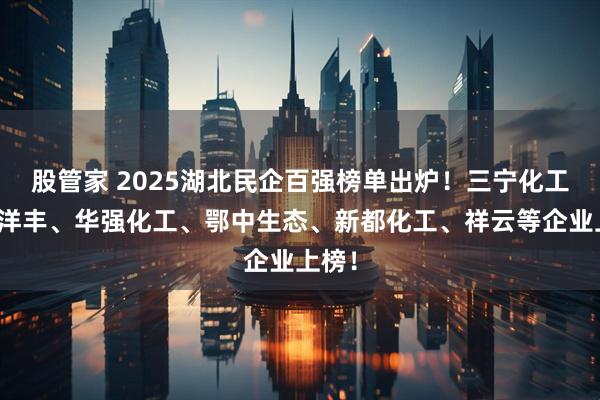 股管家 2025湖北民企百强榜单出炉！三宁化工、新洋丰、华强化工、鄂中生态、新都化工、祥云等企业上榜！